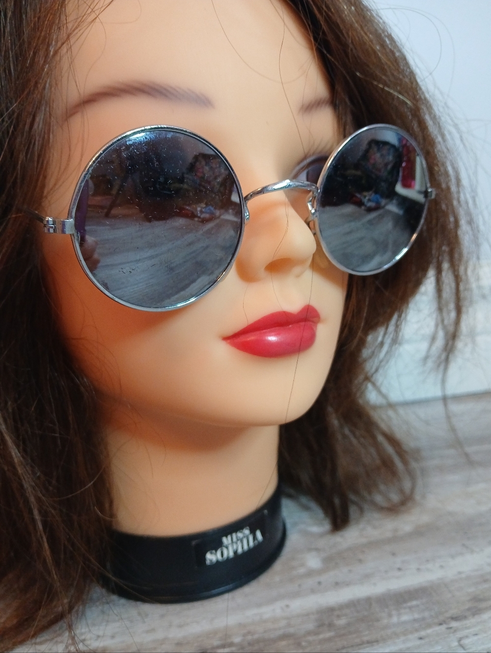 Authentic Vintage 1970s John Lennon Mirrored Sunglasses Silver Tea Shades